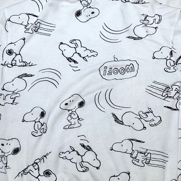 Peanuts Snoopy Woodstock Sweater Men Small All-Over Print Pullover Hoodie Used - Picture 5 of 5